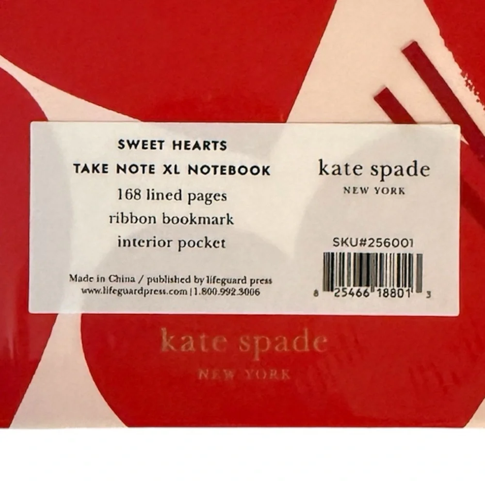 Kate Spade New York Sweet Hearts Take Note Extra Large Notebook in Blush